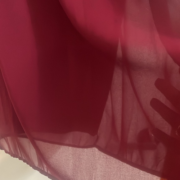 Luxology Women lace and Sheer Burgundy Lined Three Quarter Sleeves Dress size 14 - Picture 5 of 14